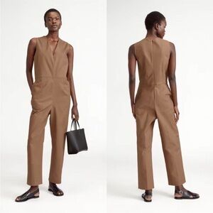 NWT EVERLANE The Structured Jumpsuit Toasted Coconut Tan Camel Size 4